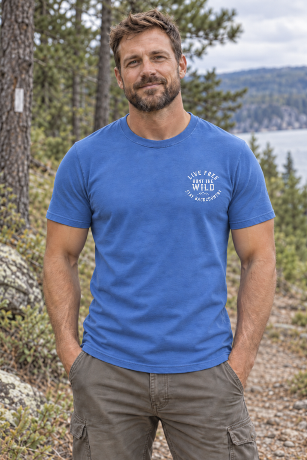 Live Free Hunt the Wild Stay Backcountry Tee | Outdoor Adventure T-Shirt