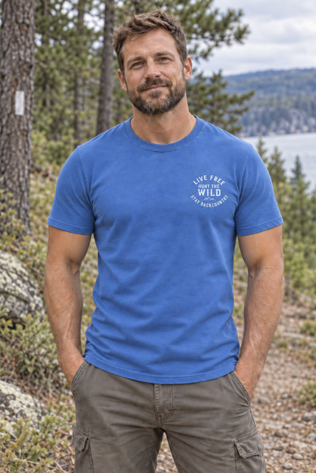 Live Free Hunt the Wild Stay Backcountry Tee | Outdoor Adventure T-Shirt