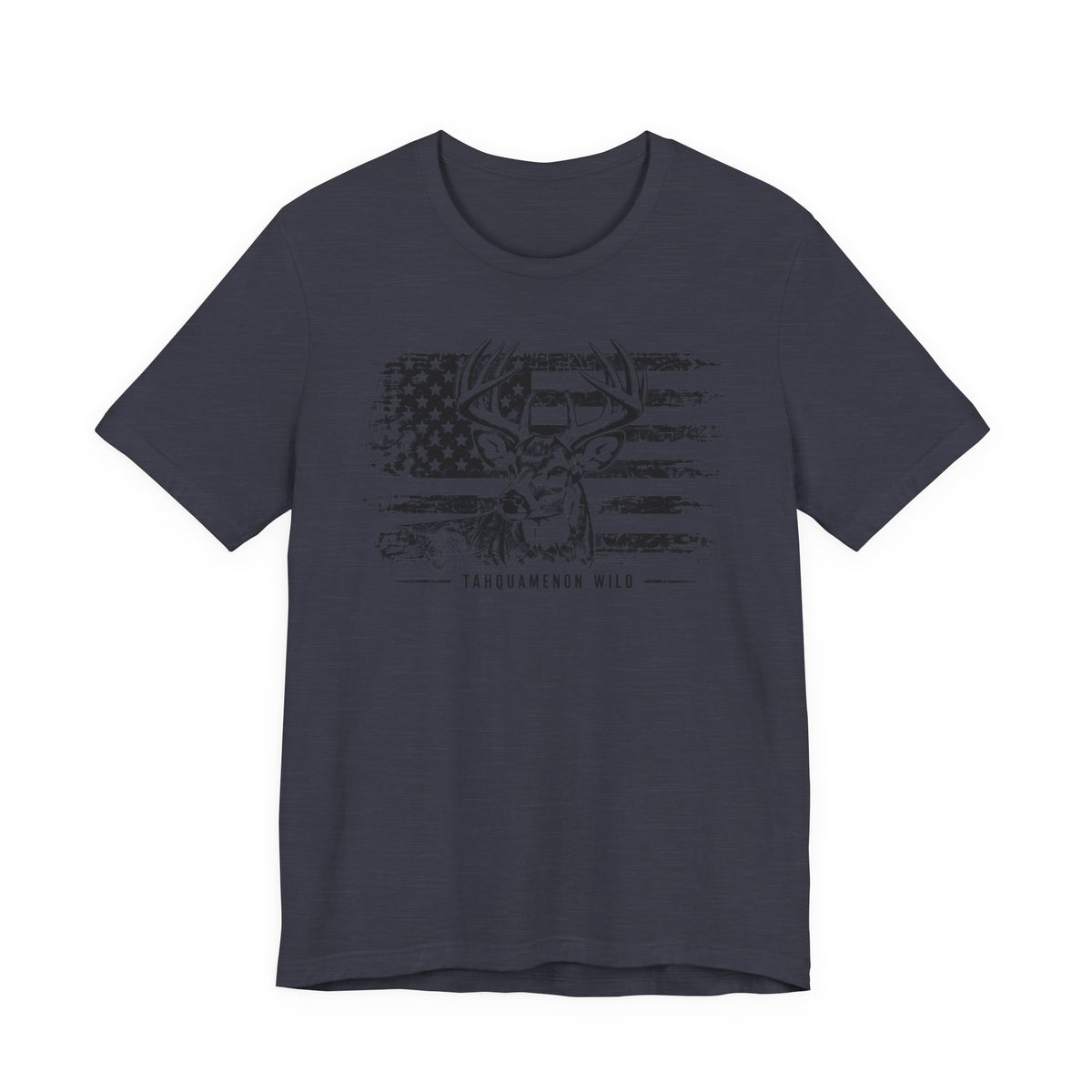 Deer & Distressed American Flag T-Shirt | Hunting Shirt | Outdoorsman Gift | Tahquamenon Wild